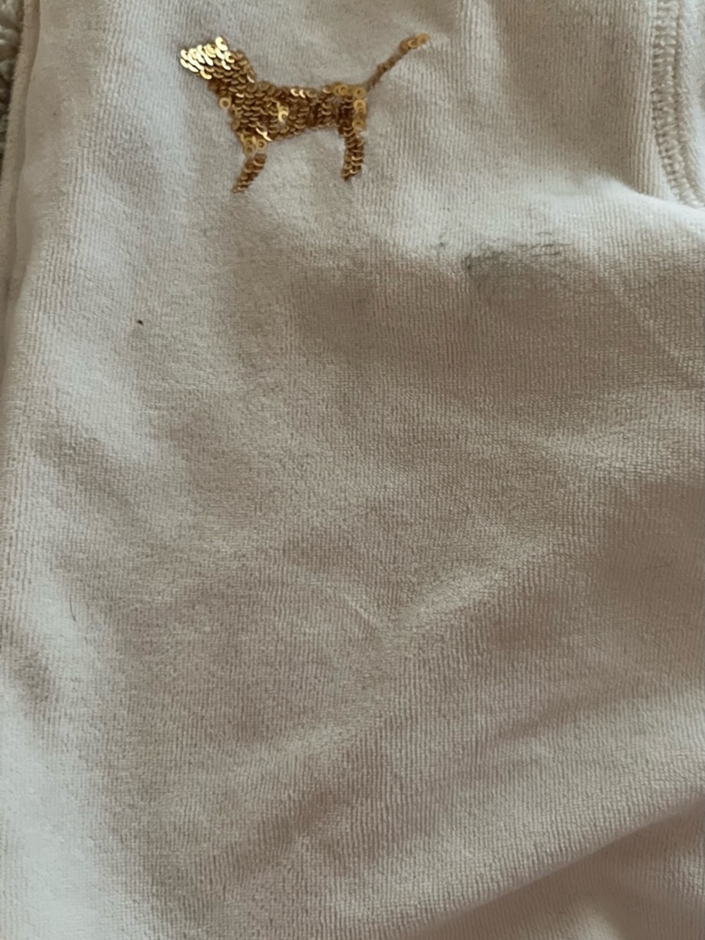 Vintage Y2K Pink Victoria's Secret- fleece lined Plush Hoodie - Cream - Picture 7 of 8